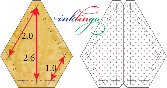 dimensions of star point with 1 and 2 inch sides