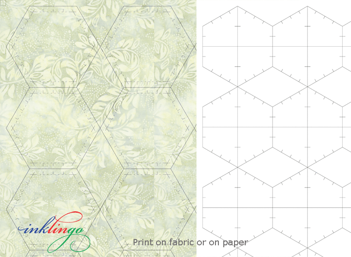 Print hexagons on fabric or paper with Inklingo