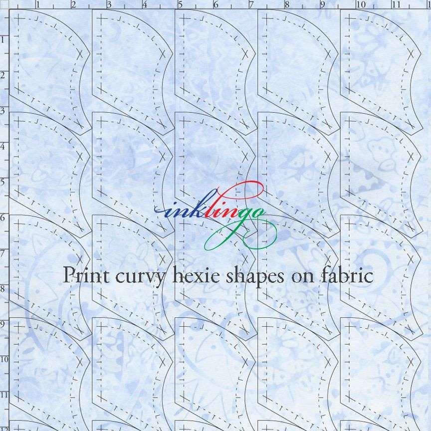 Print curvy hexie shapes on fabric with your Inkjet