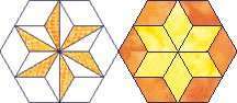 quilt block half diamonds