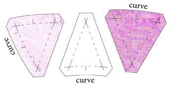 Pickle Dish "triangles" have one curved edge