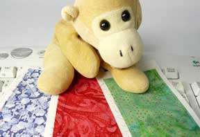 Monkey with shapes printed with Inklingo