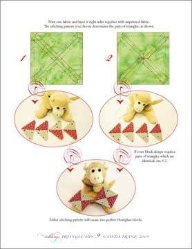 Instructions for sewing Hourglass Quilt blocks with Inklingo