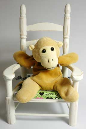 Monkey in his new chair.