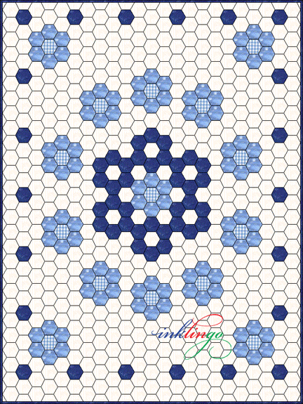 Inklingo Hexagons in Electric Quilt - Quilt with Inklingo