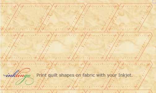 Print quilt shapes on fabric with Inklingo and your Inkjet.