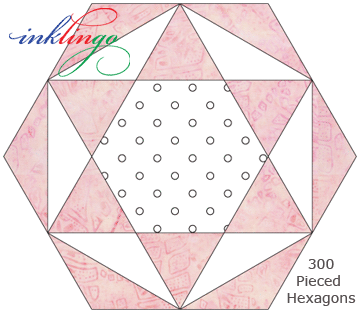 Sew this Inklingo Pieced Hexagon with 3 seams!