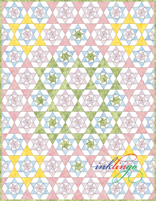 Inklingo Pieced Hexagons set with triangles