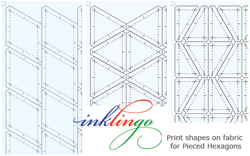 Print the shapes for one Inklingo Pieced Hexagon