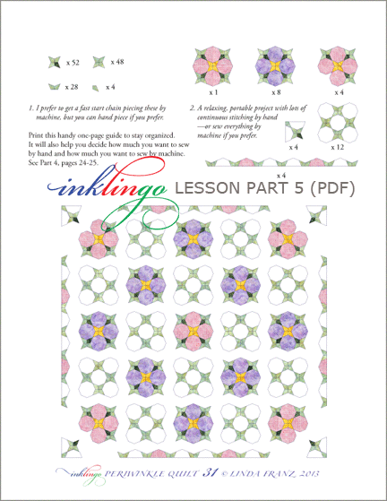 Inklingo Periwinkle Quilt Part 5