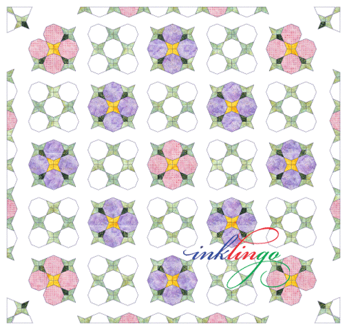 Periwinkle Octagon Quilt Lessons from Inklingo