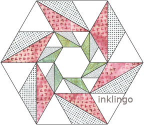 Inklingo Pieced Hexagons in Wednesday Tutes