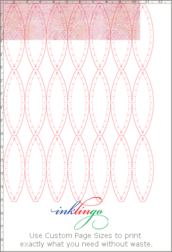 Inklingo Double Wedding Ring quilt shapes to print on fabric.