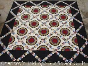 Charlsey's Inklingo Sunflower Quilt (Antique inspiration)