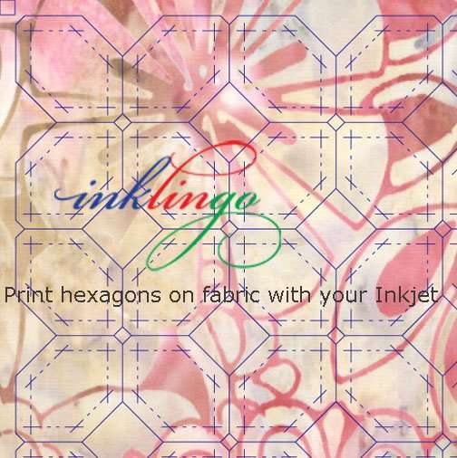 Inklingo Print hexagons on fabric with your Inkjet.