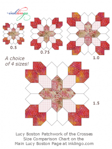 Size Comparison Lucy Boston Patchwork of the Crosses