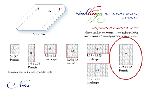 Suggested Custom Page Sizes for Diamonds