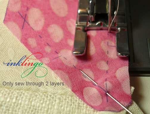 Sew through two layers.