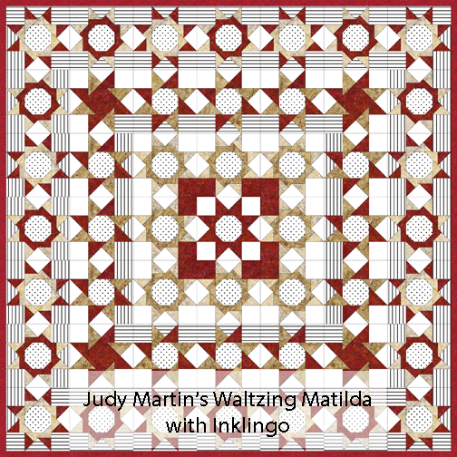 Judy Martin's Waltzing Matilda in a quilt setting