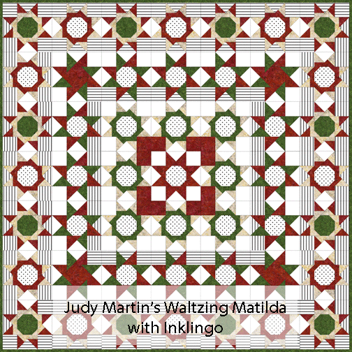 Judy Martin's Waltzing Madilda in Christmas colors