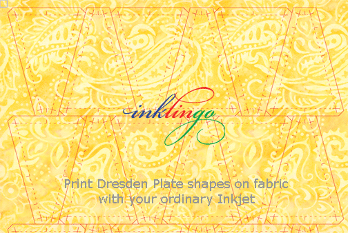 Print Dresden Plate shapes on fabric with Inklingo