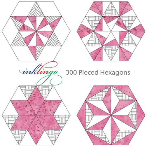 4 of 300 Pieced Hexagons