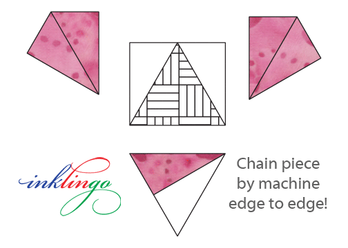 Chain piece by machine, edge to edge.