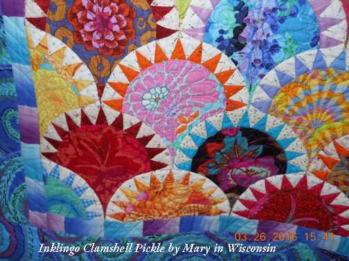 Clamshell Pickle quilt by Mary with Inklingo