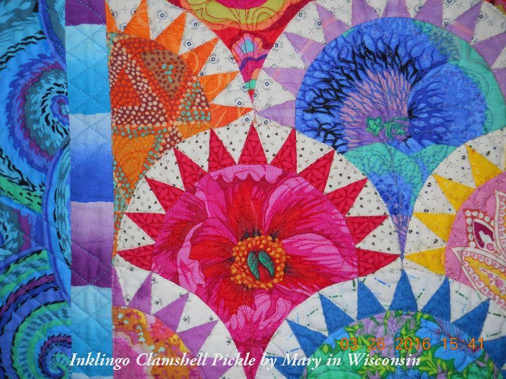 Clamshell Pickle quilt by Mary with Inklingo