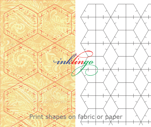 Inklingo shapes to print on fabric or paper