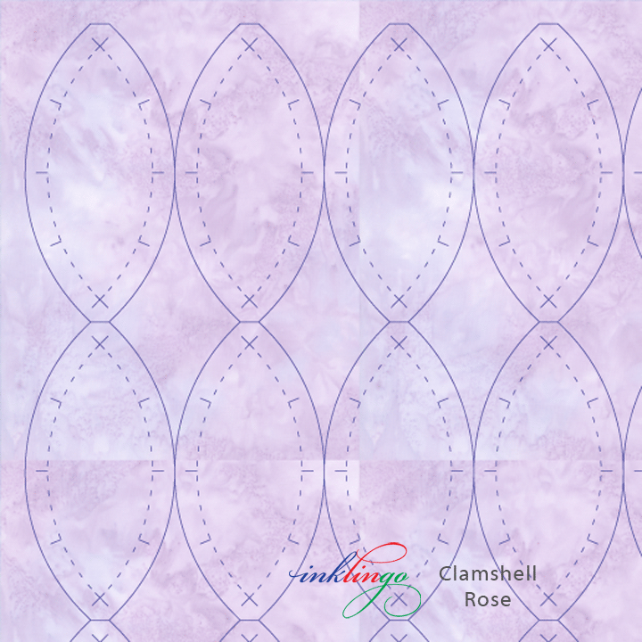 Inklingo Clamshell Rose quilt template