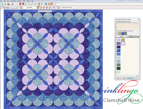 Inklingo Clamshell Rose in Electric Quilt