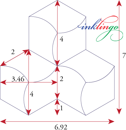 Dimensions of hexagon