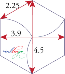 Dimensions of hexagon