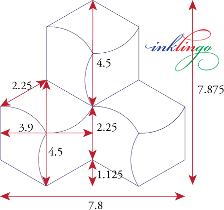 Dimensions of hexagon