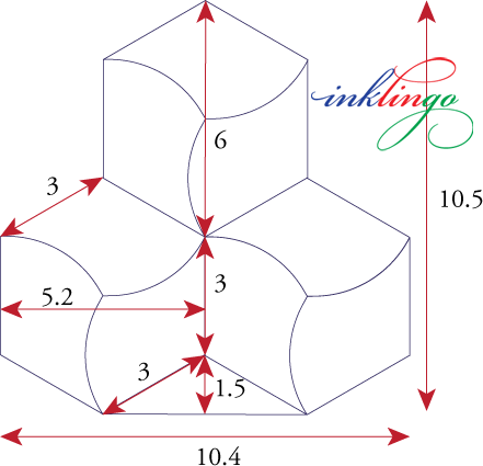 Dimensions of hexagon