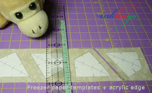 Freezer paper templates with acrylic edge