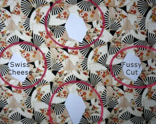 Swiss cheese fussy cutting