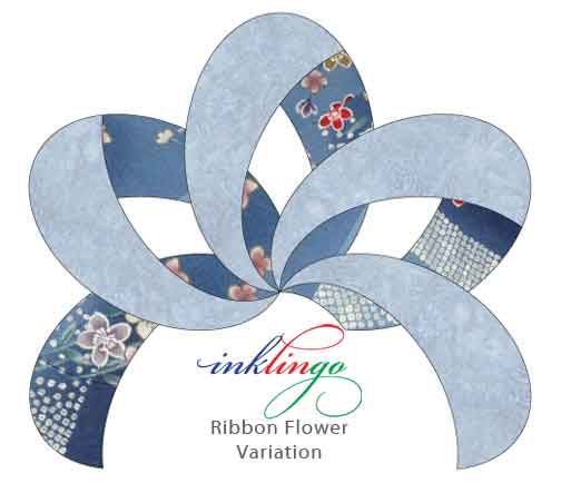 Inklingo Ribbon Flower Applique Variation