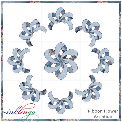 Inklingo Ribbon Flower quilt