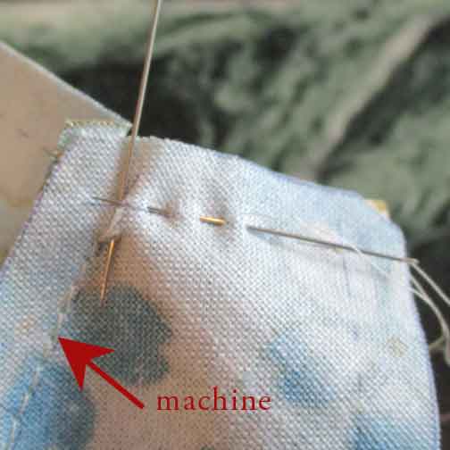 Hybrid piecing by hand and by machine