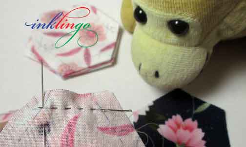 Sew with a running stitch