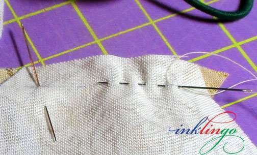 Sewing with a running stitch