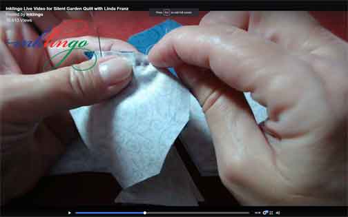 hand piecing with a running stitch