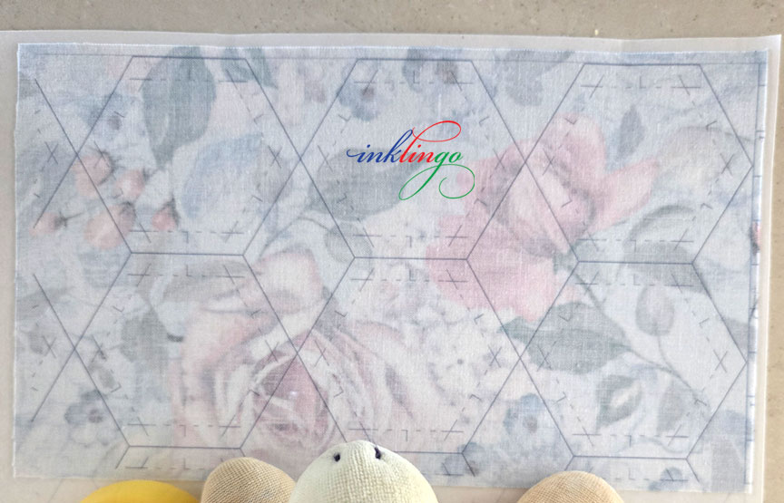 Hexagons printed on fabric