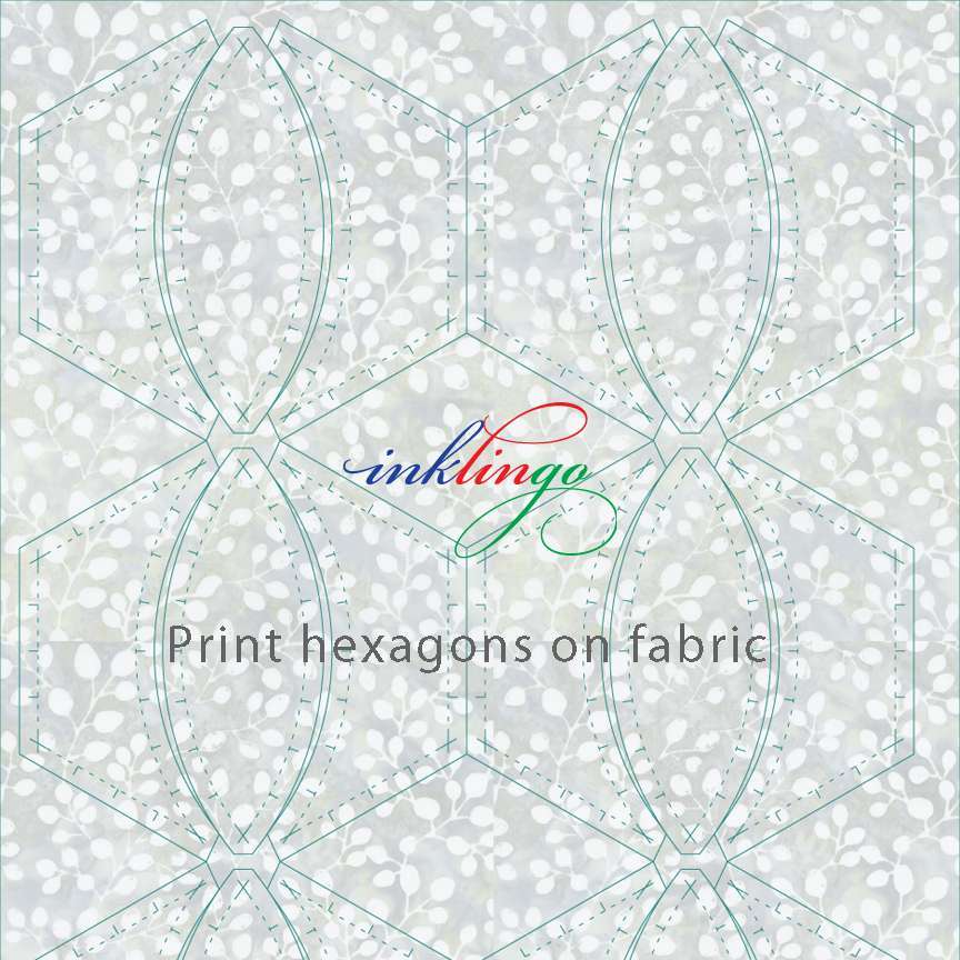 Print hexagons with Petals on fabric