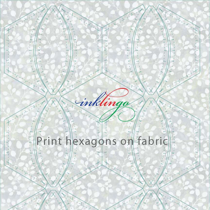 Print hexagons with Petals on fabric