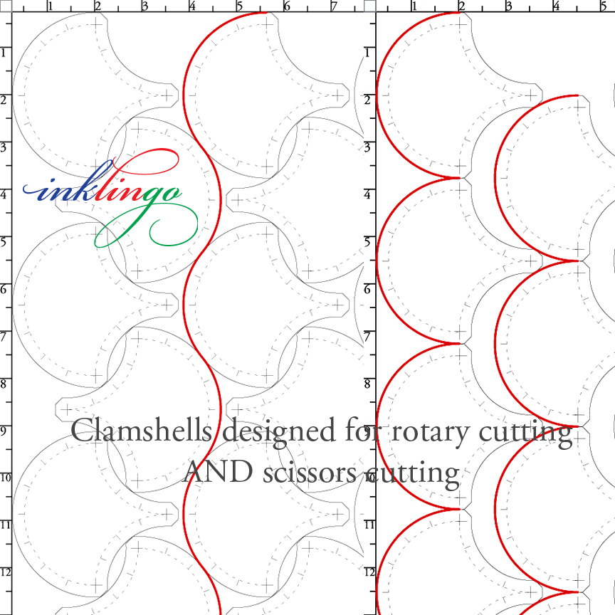 rotary cut clamshell shapes for quilts