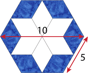 5 inch Pieced Hexagon