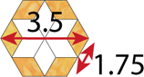 1.75-inch Pieced Hexagons